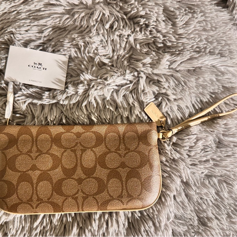 Coach Brown Signature Wristlet - Picture 4 of 5